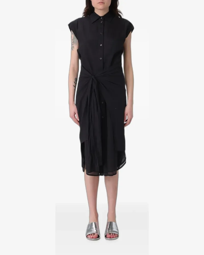 TELA knot-detail midi shirt dress - Schwarz Schwarz