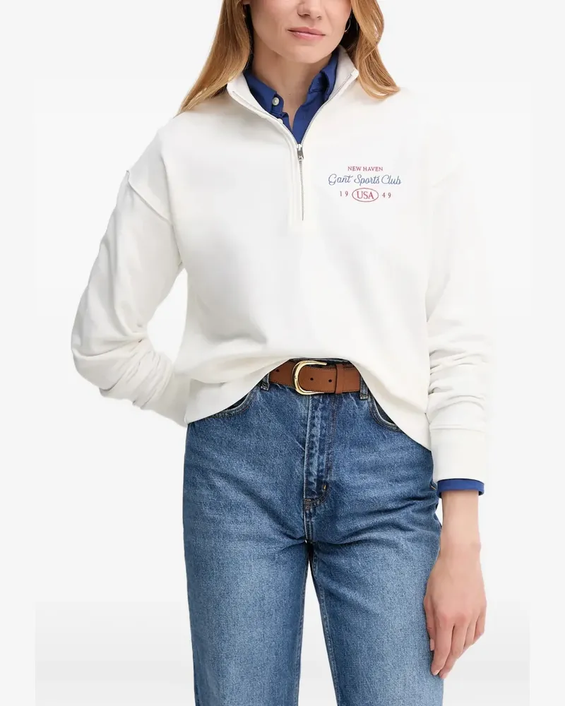 Gant quarter-zip embroidered sweatshirt - Weiß Weiß