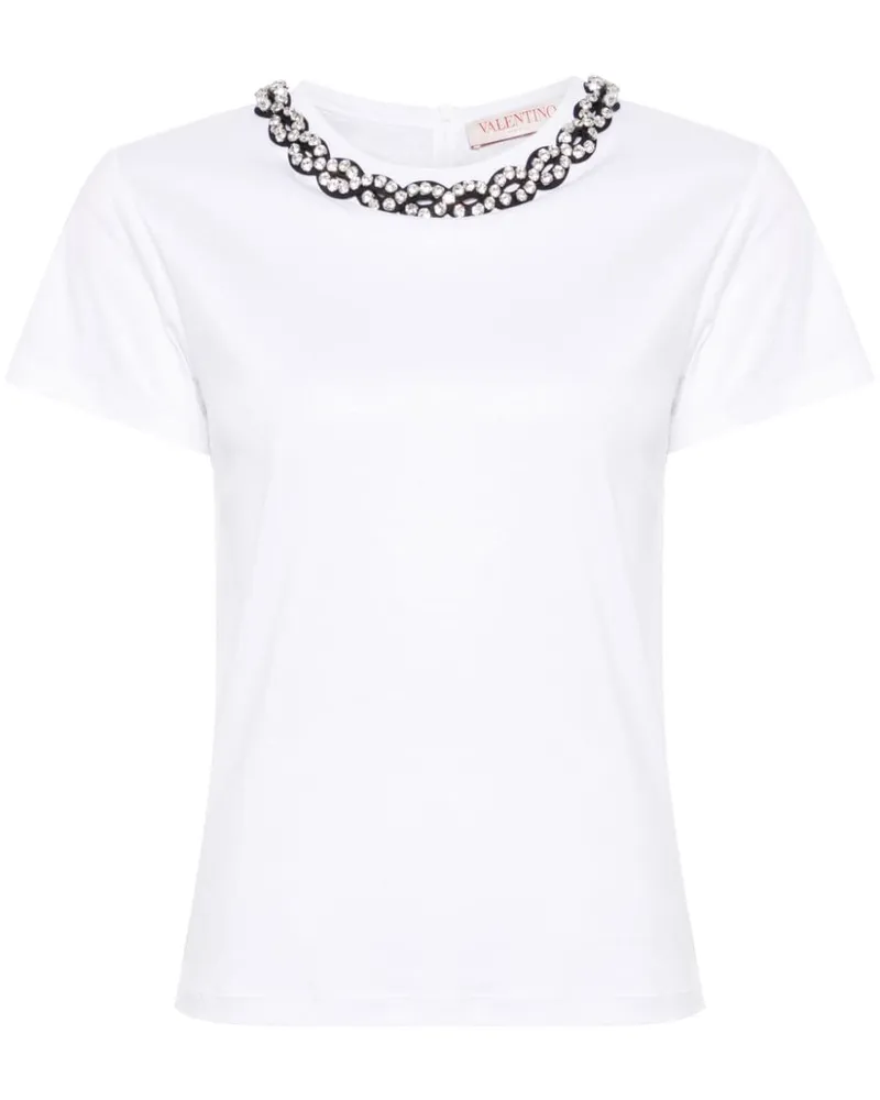 Valentino Garavani Besticktes T-Shirt - Weiß Weiß