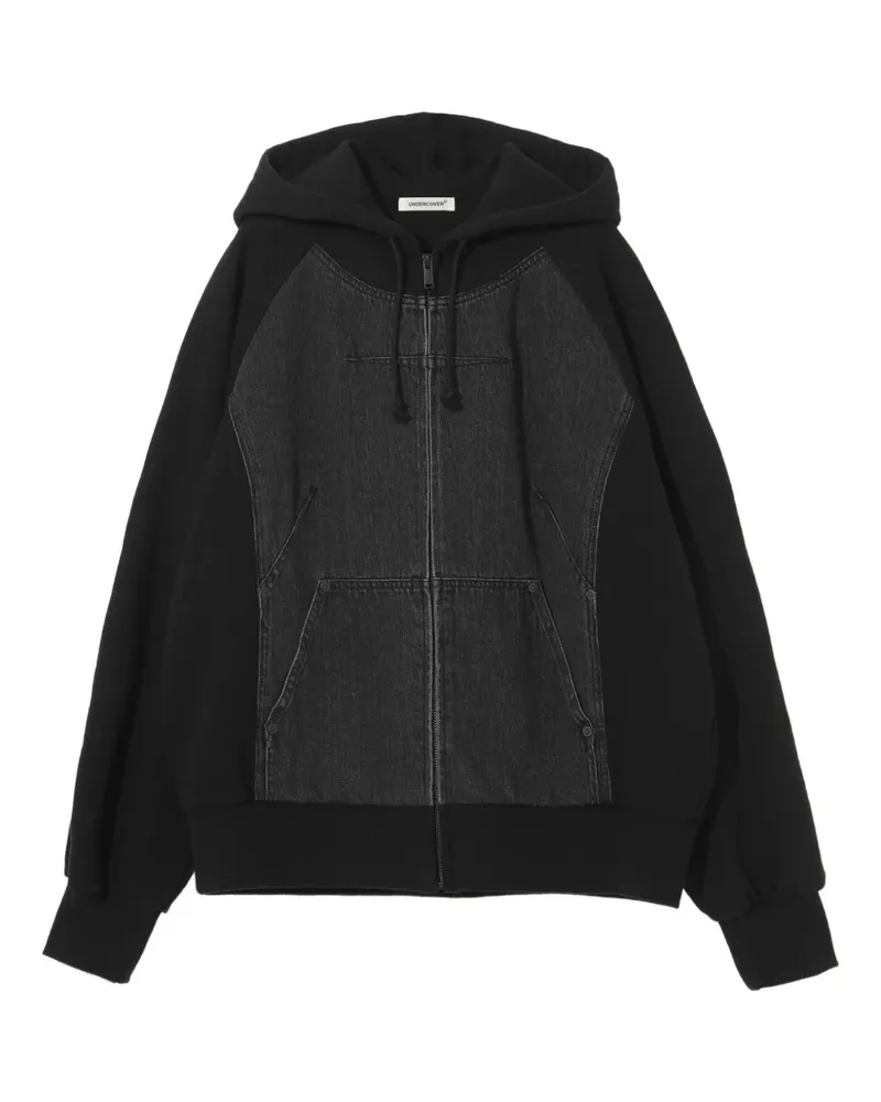 Undercover Kapuzenjacke mit Jeanseinsätzen - Schwarz Schwarz