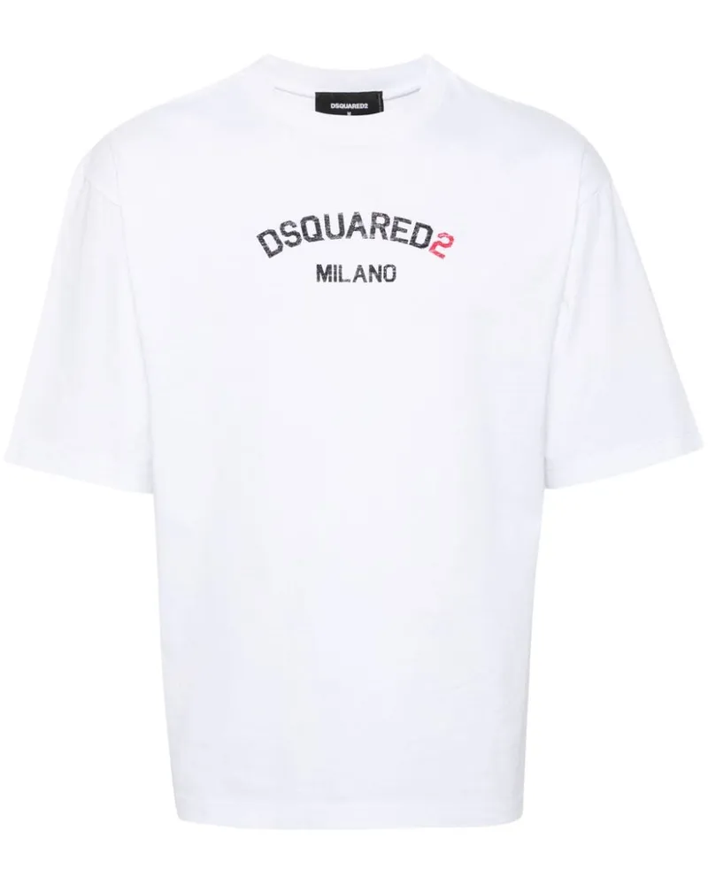 Dsquared2 T-Shirt mit Logo-Print - Weiß Weiß