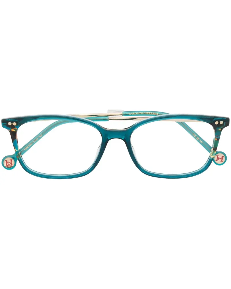 Carolina Herrera New York Eckige Brille in Schildpattoptik - Blau Blau