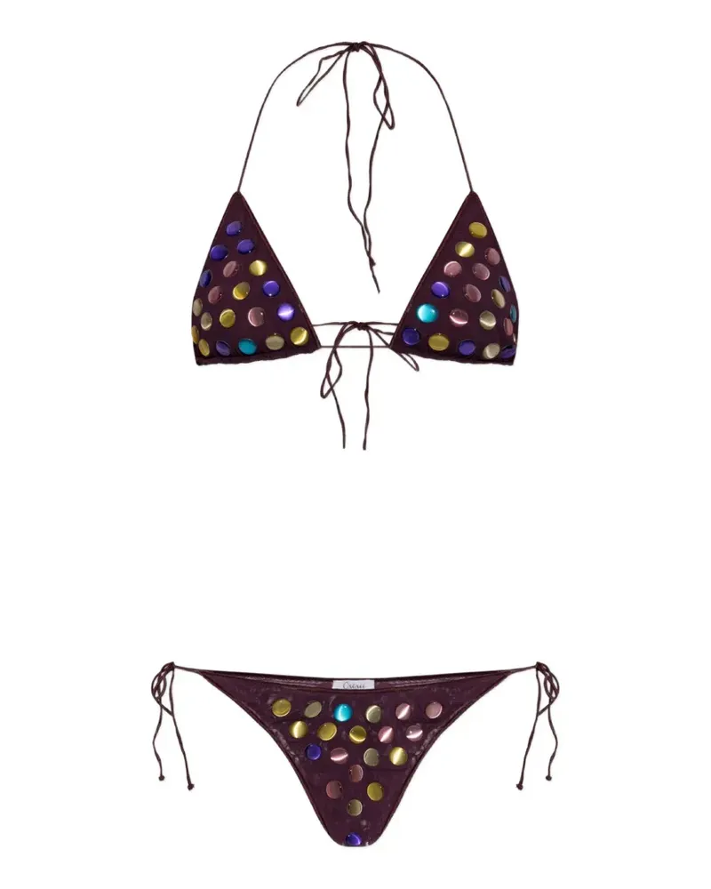 Oséree Triangel-Bikini mit Applikation - Violett Violett