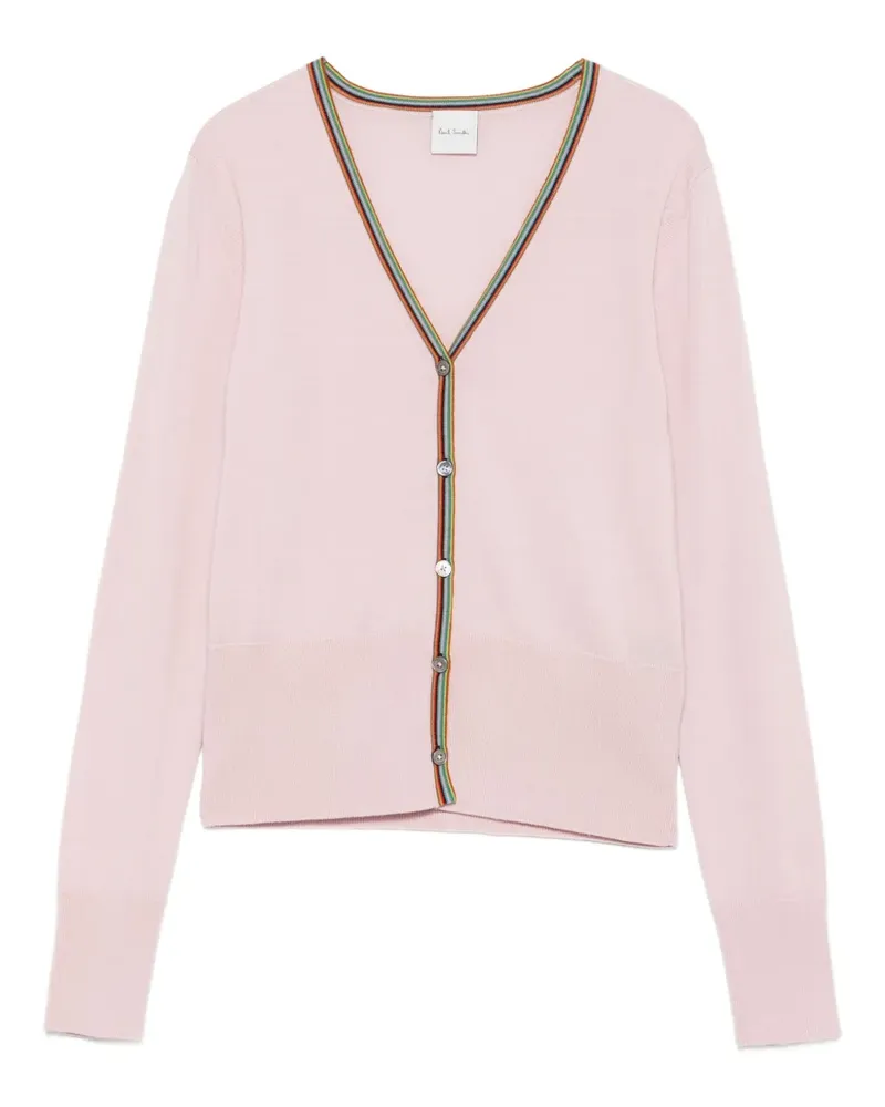 Paul Smith Cardigan mit Signature Stripe-Besatz - Rosa Rosa