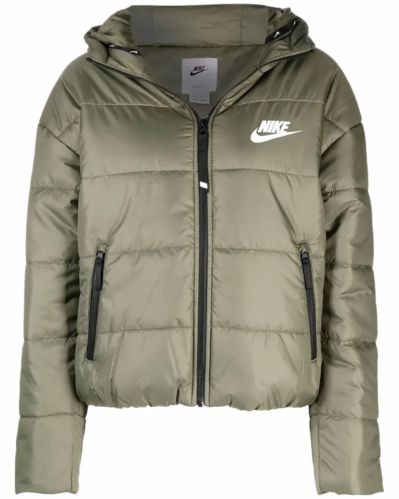 Nike Gefütterte Jacke mit Logo-Print - Grün Grün