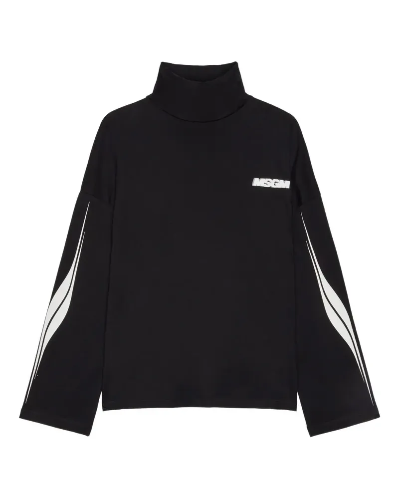 MSGM T-Shirt mit Rollkragen - Schwarz Schwarz