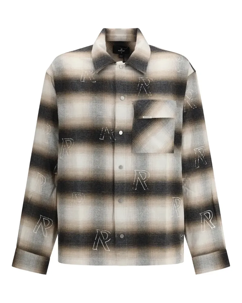 REPRESENT initial-motif flannel shirt - Nude Nude