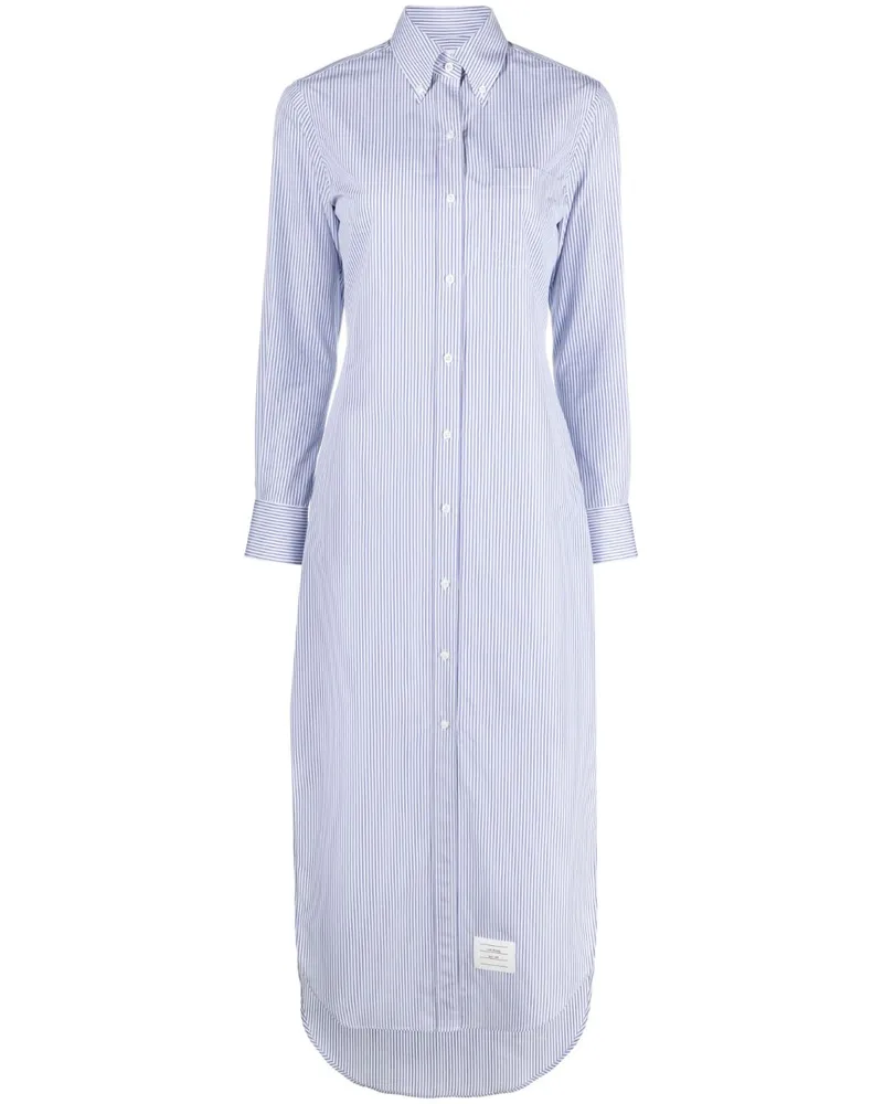 Thom Browne Gestreiftes Hemdkleid - Weiß Weiß