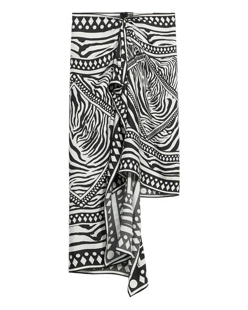 Blumarine asymmetrical foulard-print skirt - Weiß Weiß