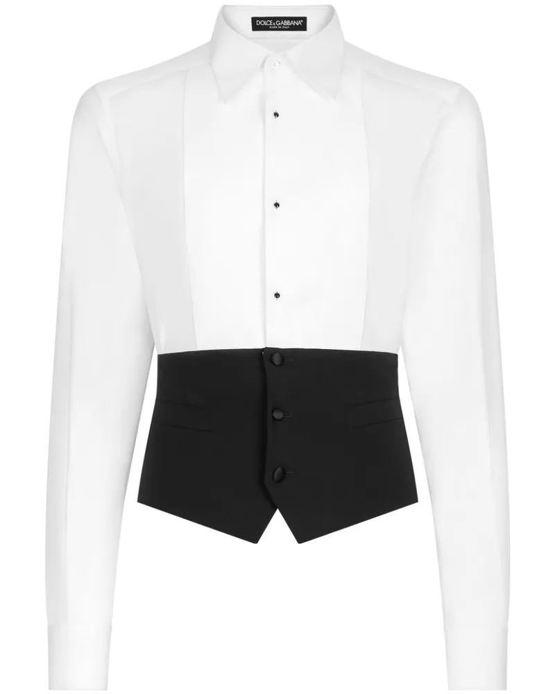 Dolce & Gabbana Zweifarbiges Hemd - Weiß Weiß