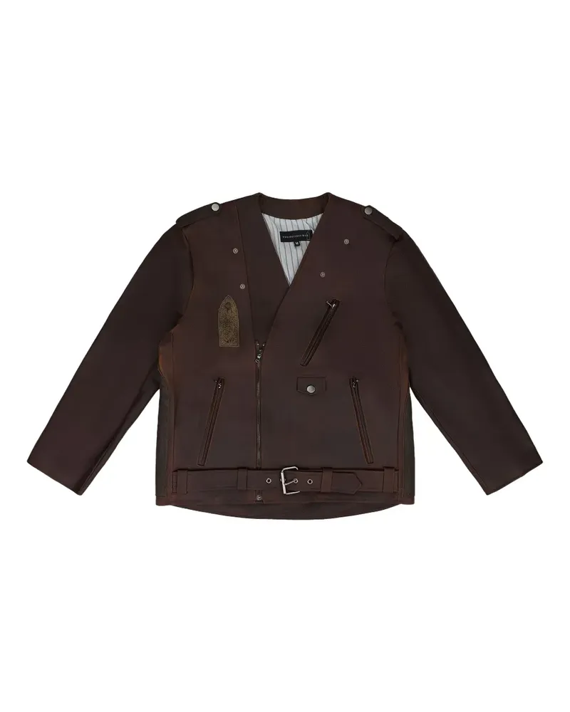 WHO DECIDES WAR Perfecto Lederjacke - Braun Braun