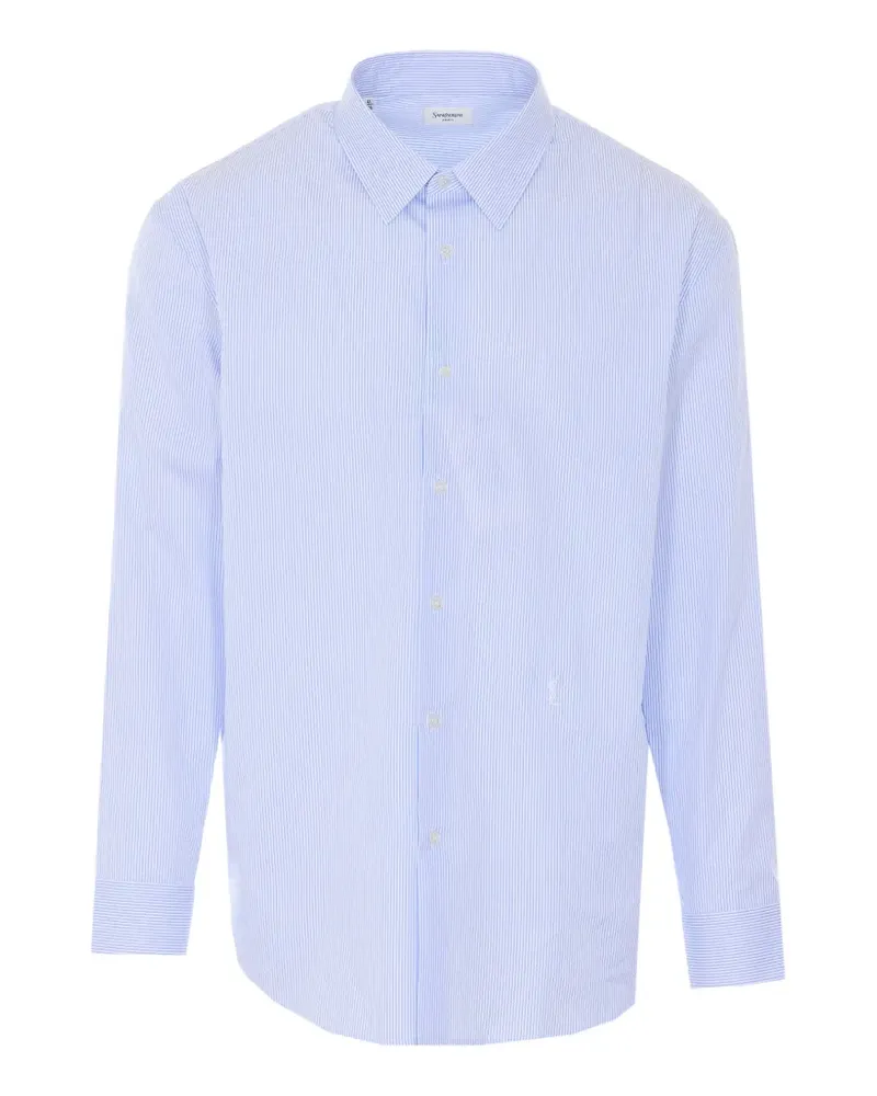 Saint Laurent Gestreiftes Hemd - Weiß Weiß