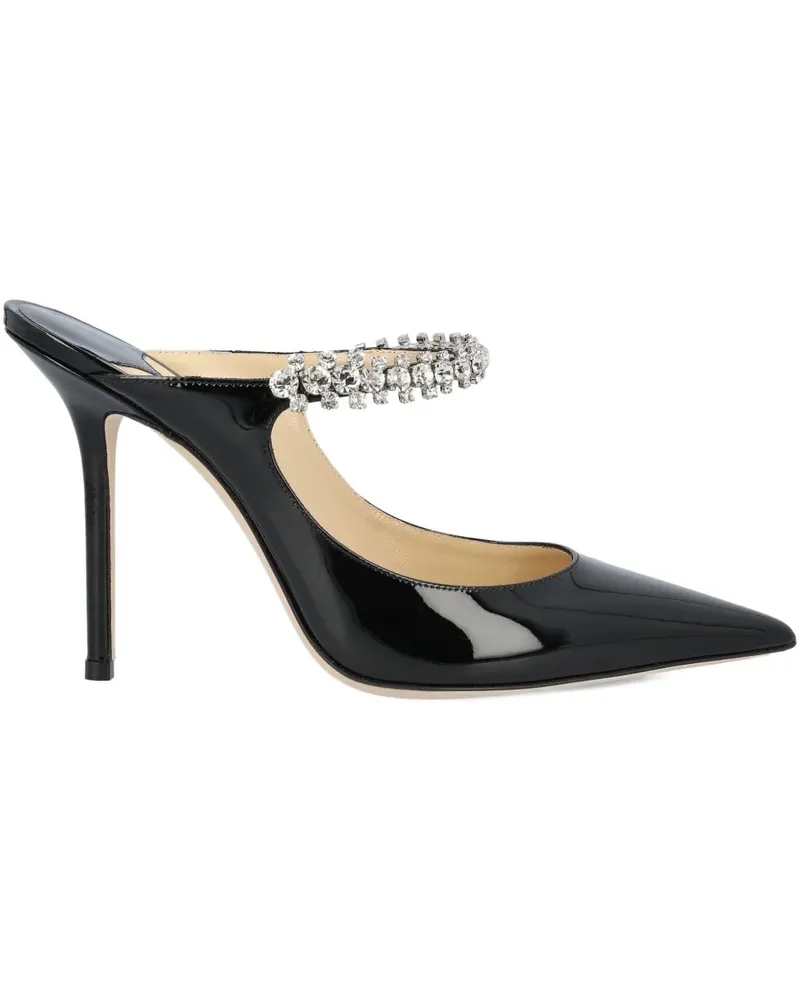 Jimmy Choo Bing Mules mit Kristallen 100mm - Schwarz Schwarz