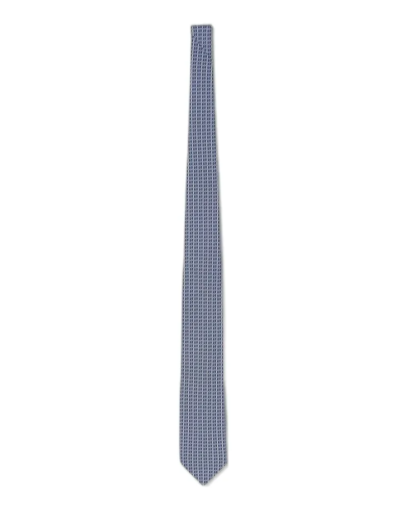 Ferragamo Seidenkrawatte mit Gancini-Muster - Blau Blau