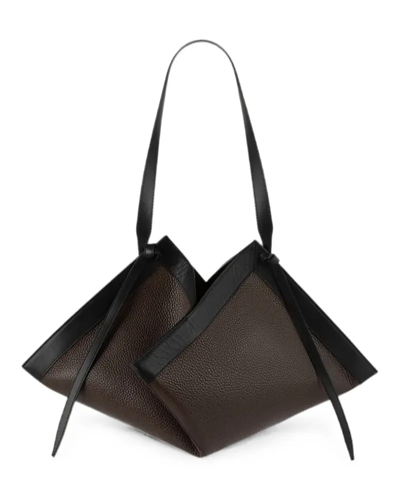 YUZEFI Wonton Schultertasche aus gekörntem Leder - Braun Braun