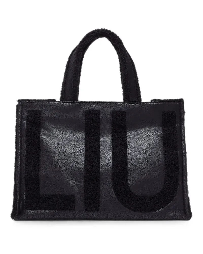 Liu Jo large tote bag with logo - Schwarz Schwarz