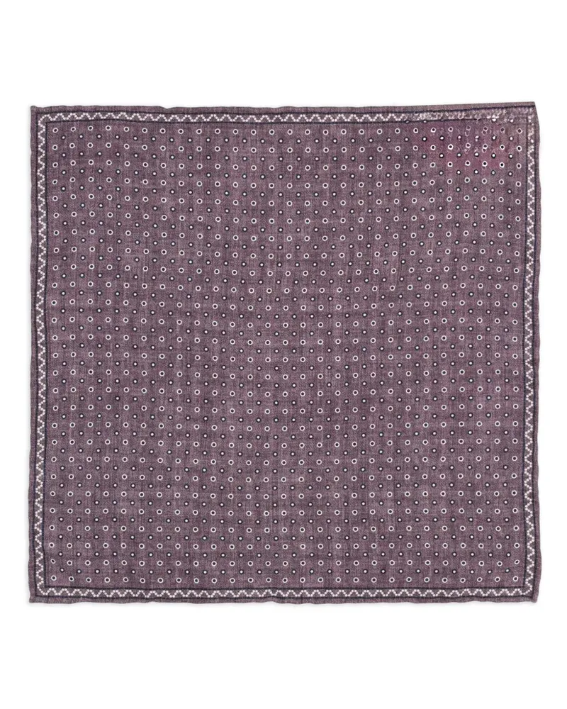 Brunello Cucinelli Geometrisch gemustertes Einstecktuch - Violett Violett