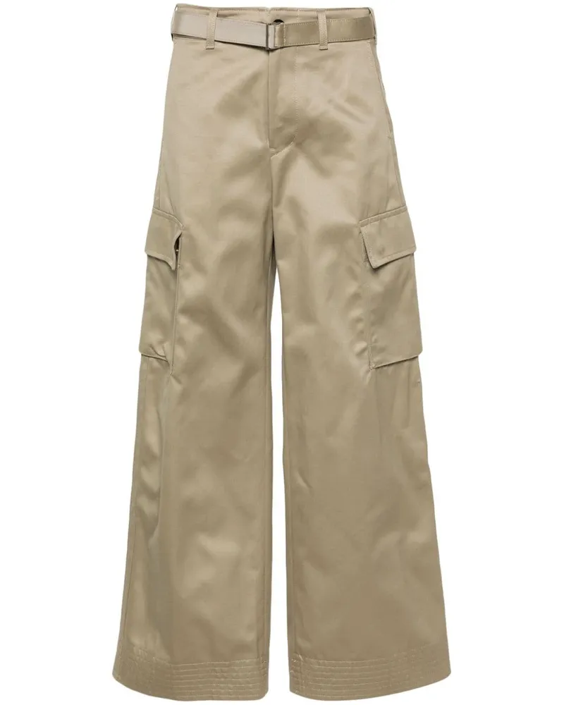 Sacai Cargohose mit Gürtel - Braun Braun