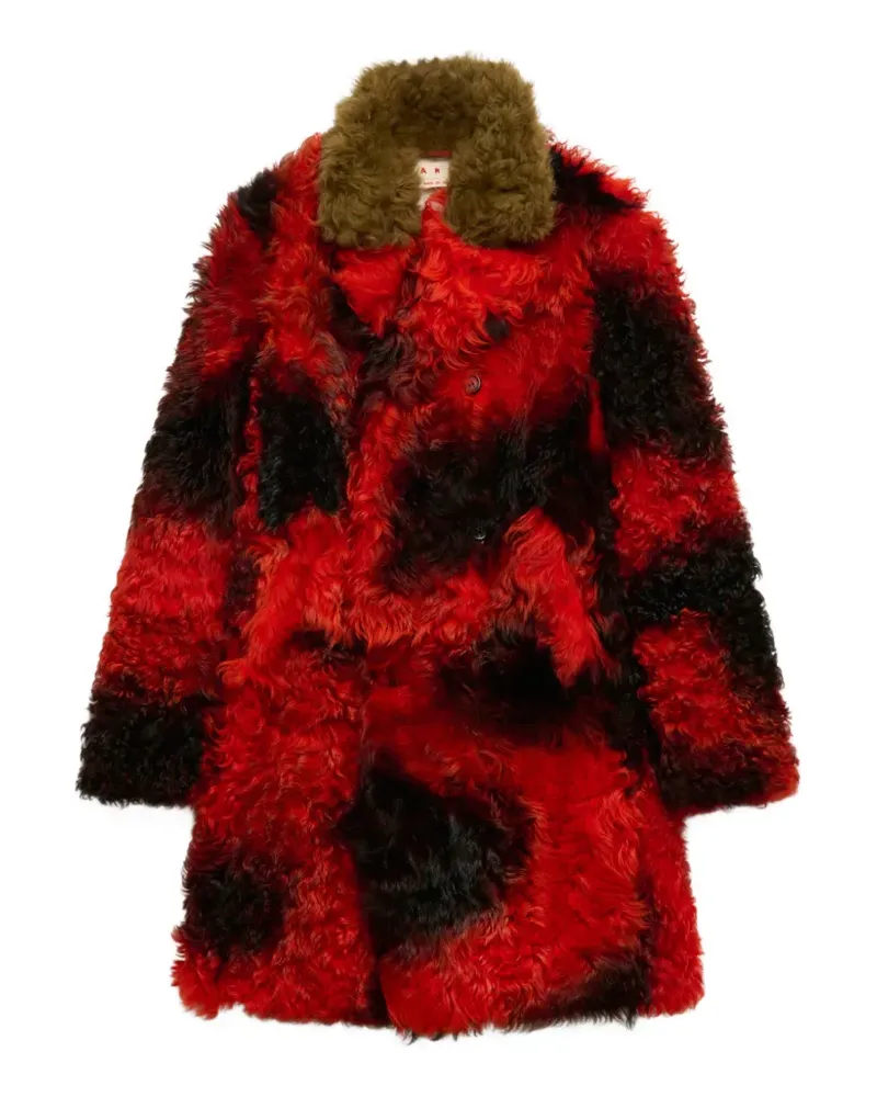 Marni red fur coat with spots - Rot Rot