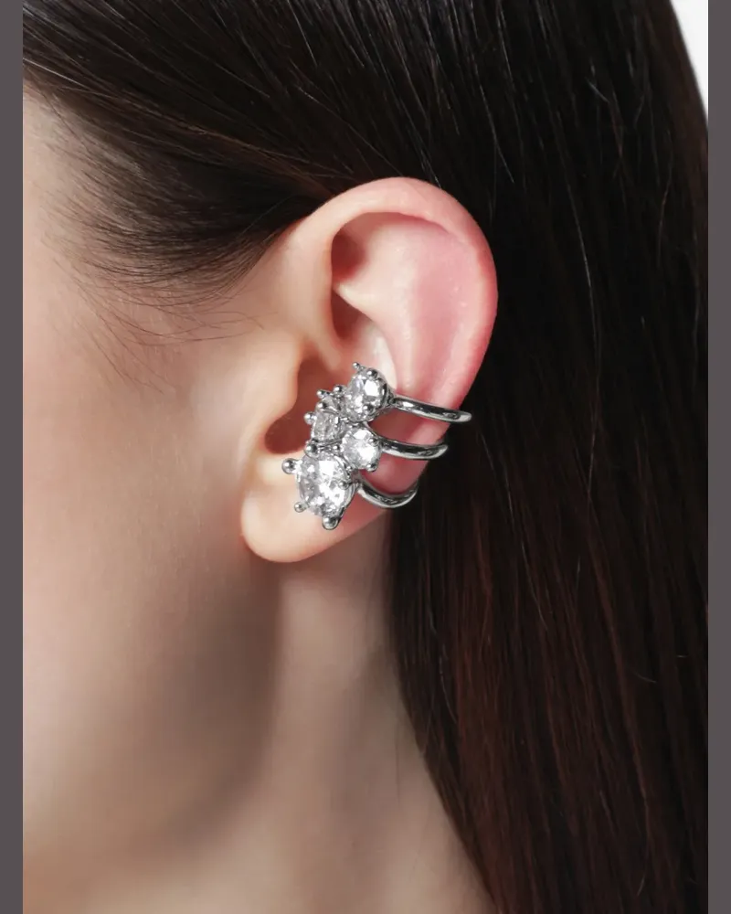 PANCONESI Constellation Ear Cuff mit Kristallen - Silber Silber