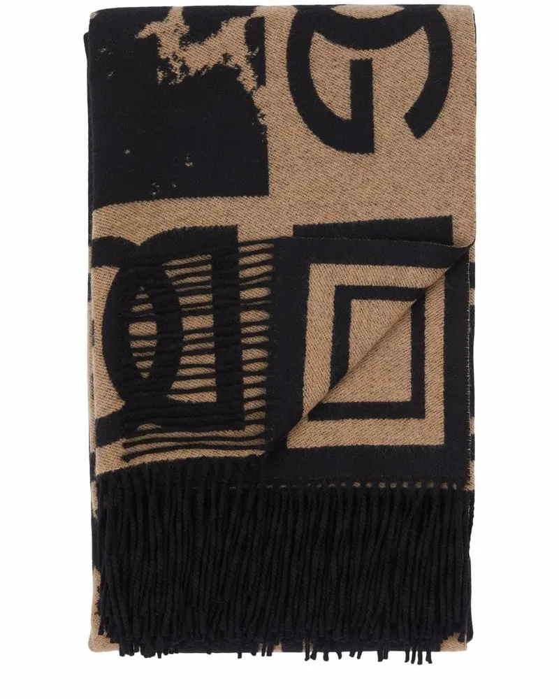Dolce & Gabbana Intarsien-Decke mit Leoparden-Motiv - Schwarz Schwarz
