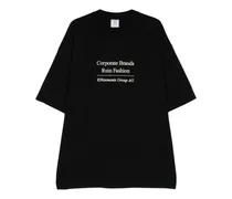 T-Shirt mit Logo-Stickerei - Schwarz