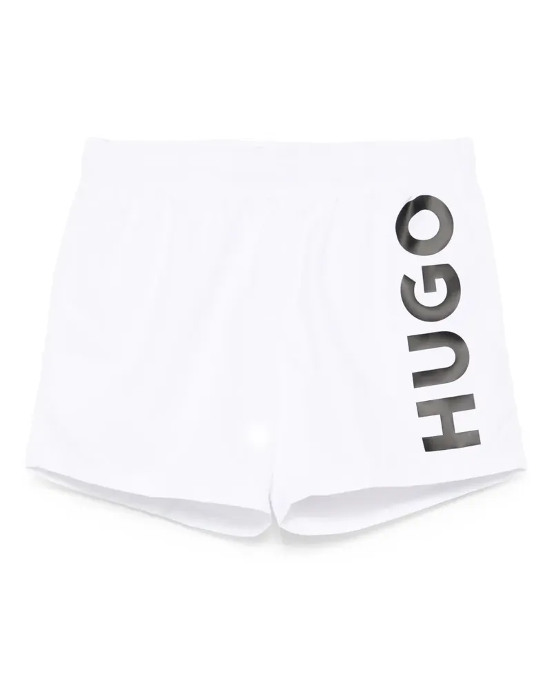 HUGO BOSS Badeshorts mit Logo-Print - Weiß Weiß