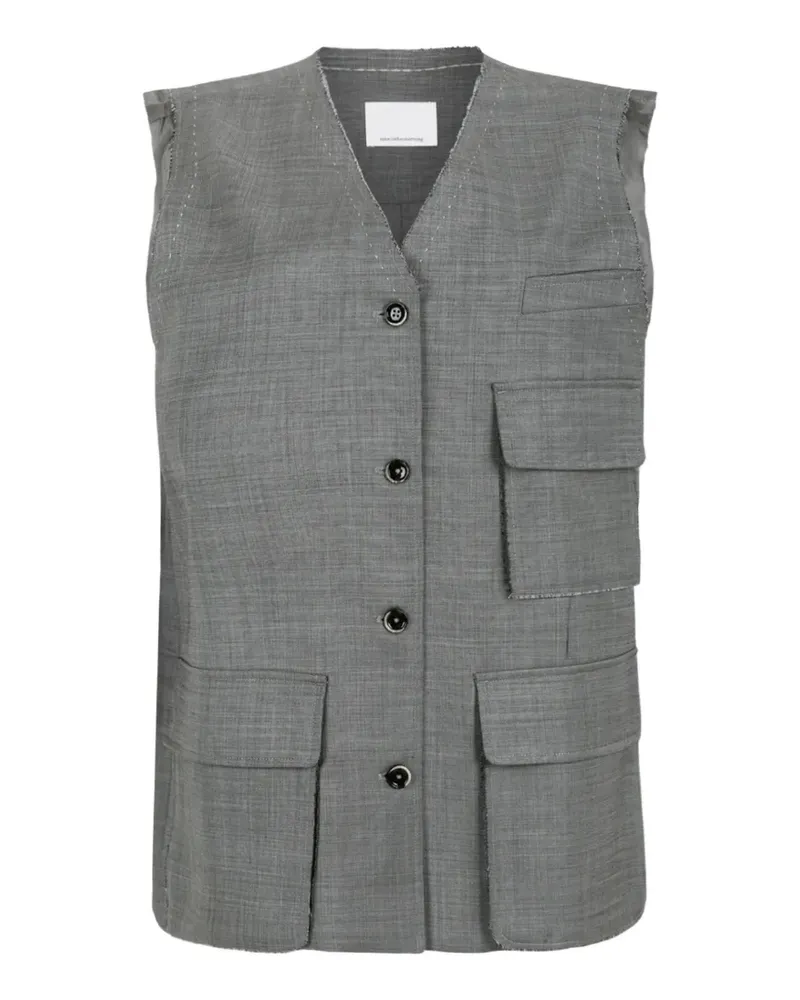 nine:inthe:morning Cornelia raw-edge sleeveless gilet - Grau Grau