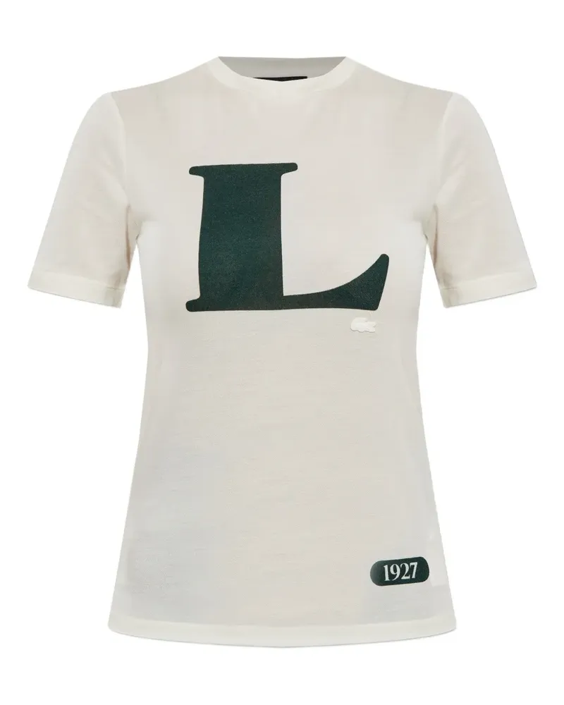 Lacoste T-Shirt mit grafischem Detail - Weiß Weiß