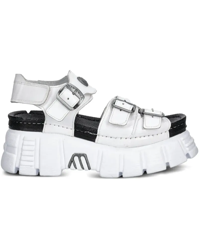 New Rock Sandalen mit Schnalle - Weiß Weiß