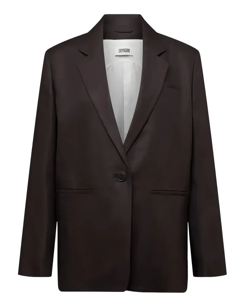 Drykorn linen single-breasted jacket - Braun Braun