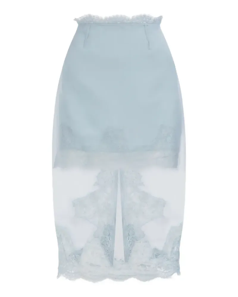 Aje. Ophelia Midirock mit Spitzenbesatz - Blau Blau