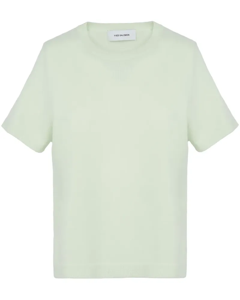 Yves Salomon T-Shirt aus Feinstrick - Grün Grün