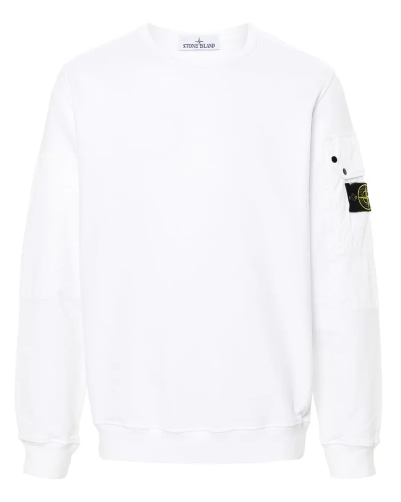 Stone Island Sweatshirt mit Kompass-Patch - Weiß Weiß