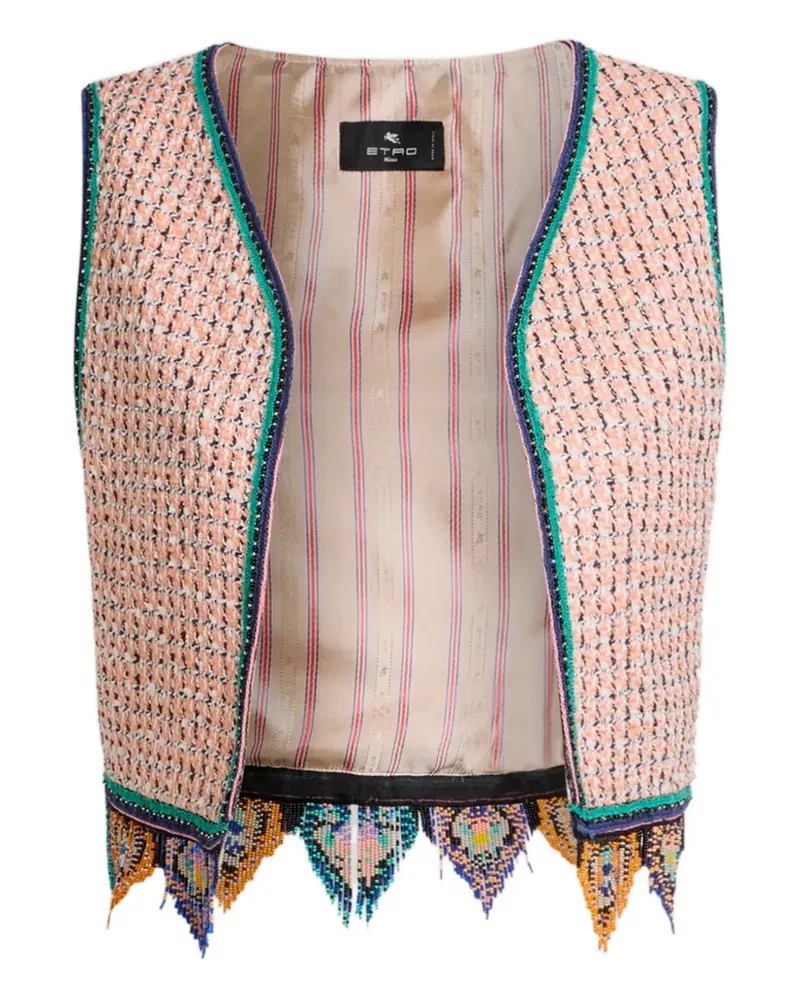 Etro Cropped-Weste aus Tweed - Nude Nude