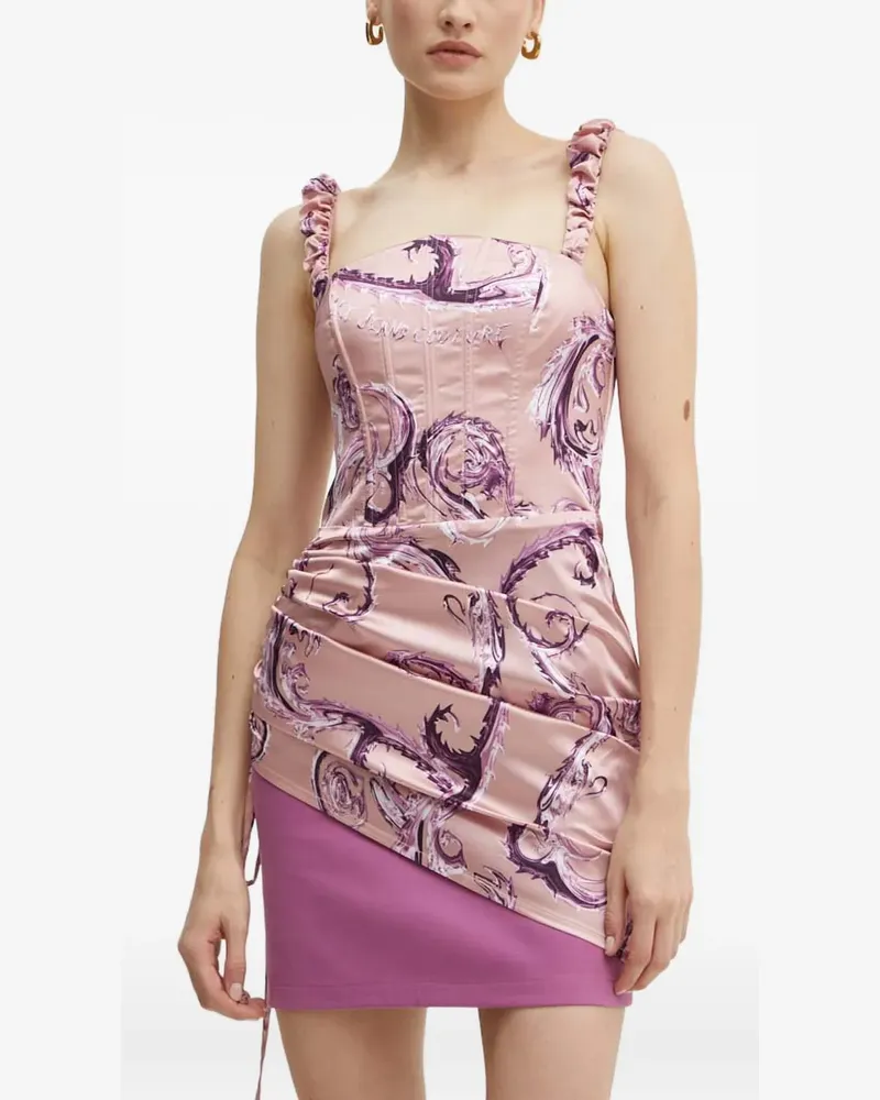 Versace Jeans Gerafftes Minikleid mit Rüschen - Rosa Rosa