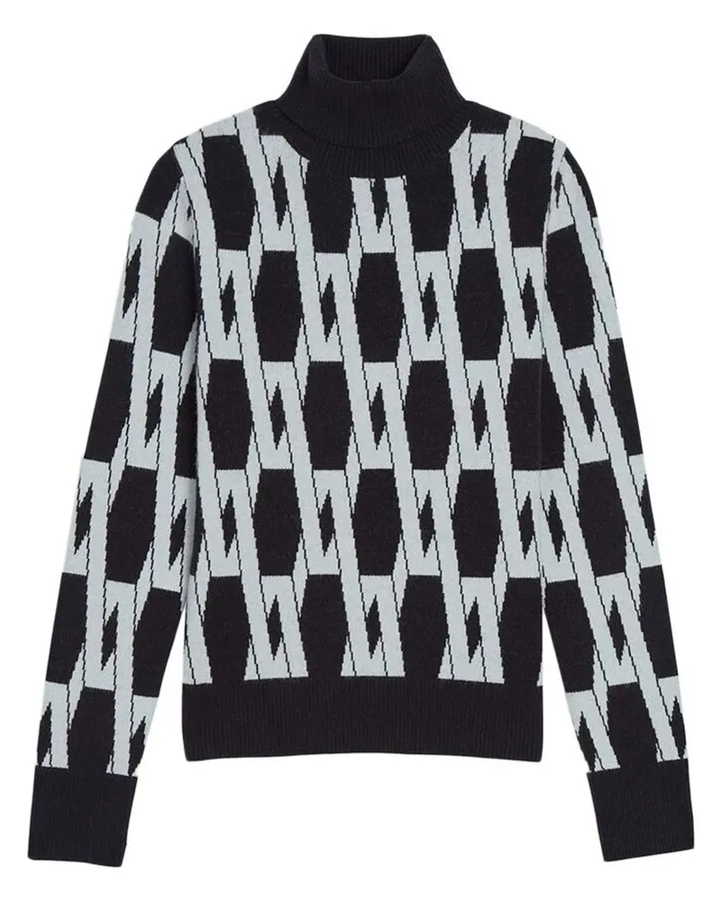 APPARIS Gemusterter Rollkragenpullover - Schwarz Schwarz
