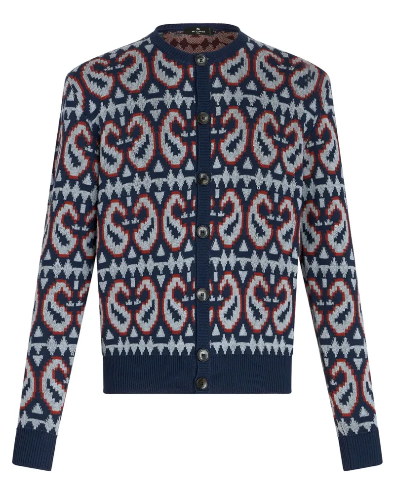 Etro Cardigan mit Paisley-Jacquard-Muster - Blau Blau