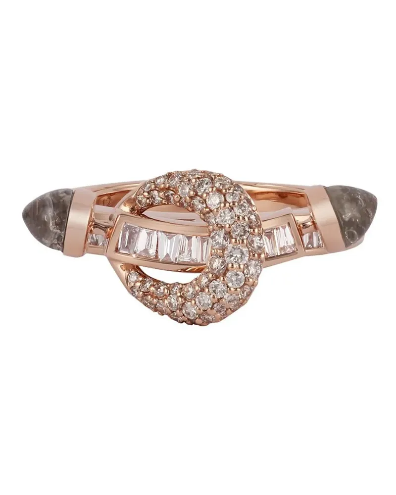 Ananya 18kt Rotgoldring mit Diamanten - Rosa Rosa