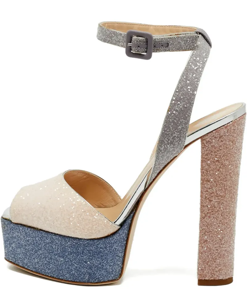 Giuseppe Zanotti Lavinia Plateau-Sandalen mit Glitter - Nude Nude