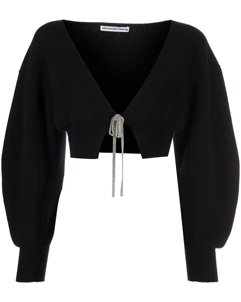 Alexander Wang Cropped-Cardigan mit V-Ausschnitt - Schwarz Schwarz