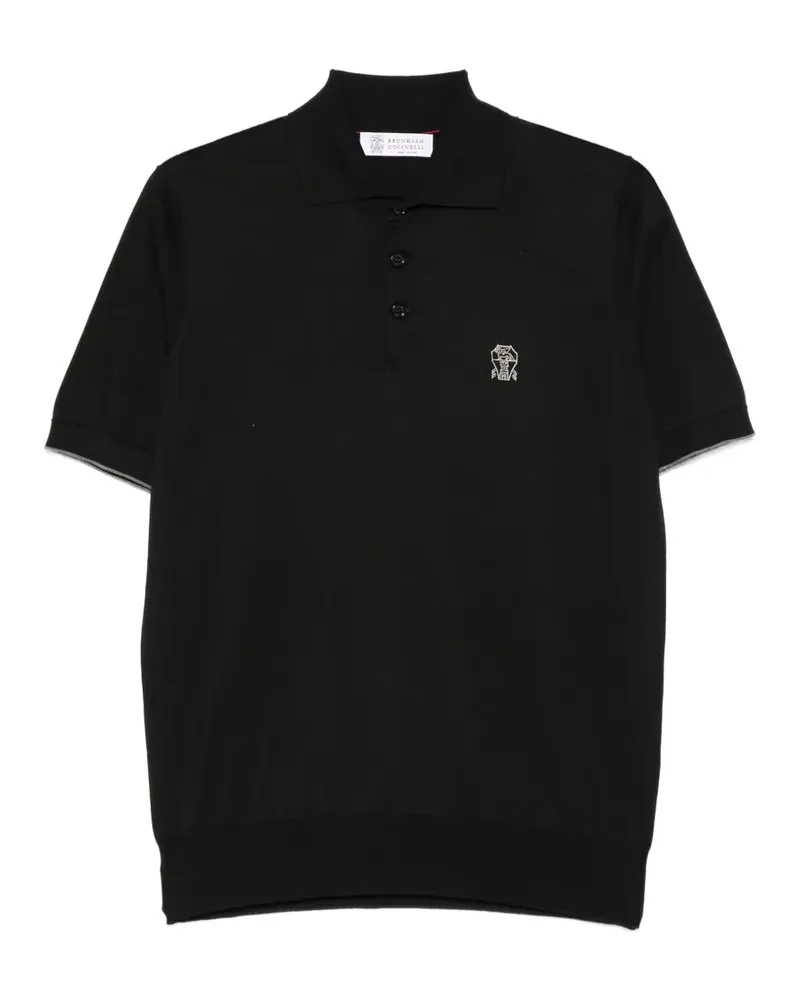 Brunello Cucinelli logo polo shirt - Schwarz Schwarz