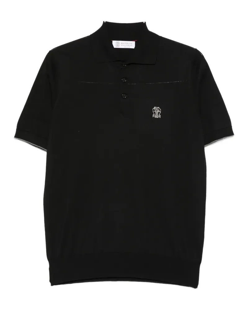 Brunello Cucinelli logo polo shirt - Schwarz Schwarz