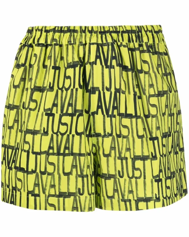 Just Cavalli Shorts mit Logo-Print - Gelb Gelb