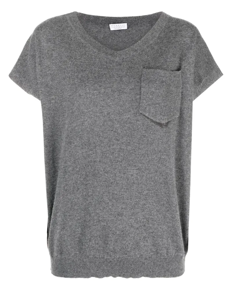Brunello Cucinelli Pullover mit V-Ausschnitt - Grau Grau