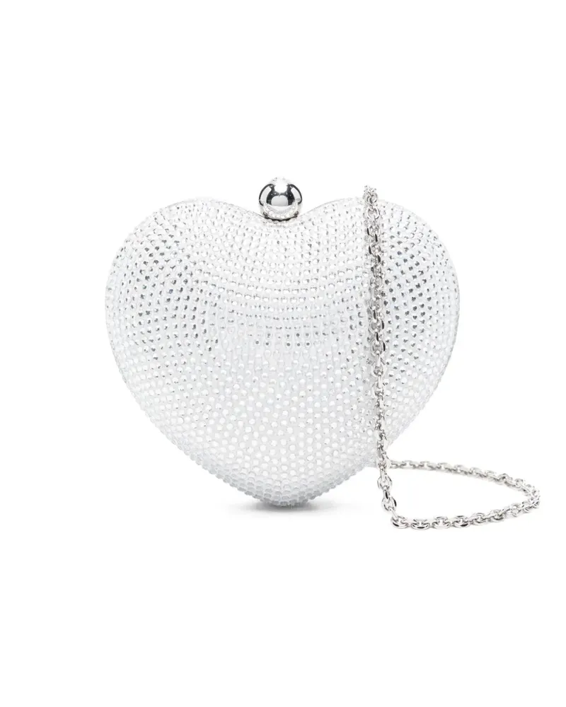 Mach & Mach Mini Crystal Heart Tasche - Weiß Weiß