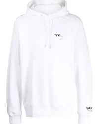 Sacai Hoodie mit Slogan-Print Weiß