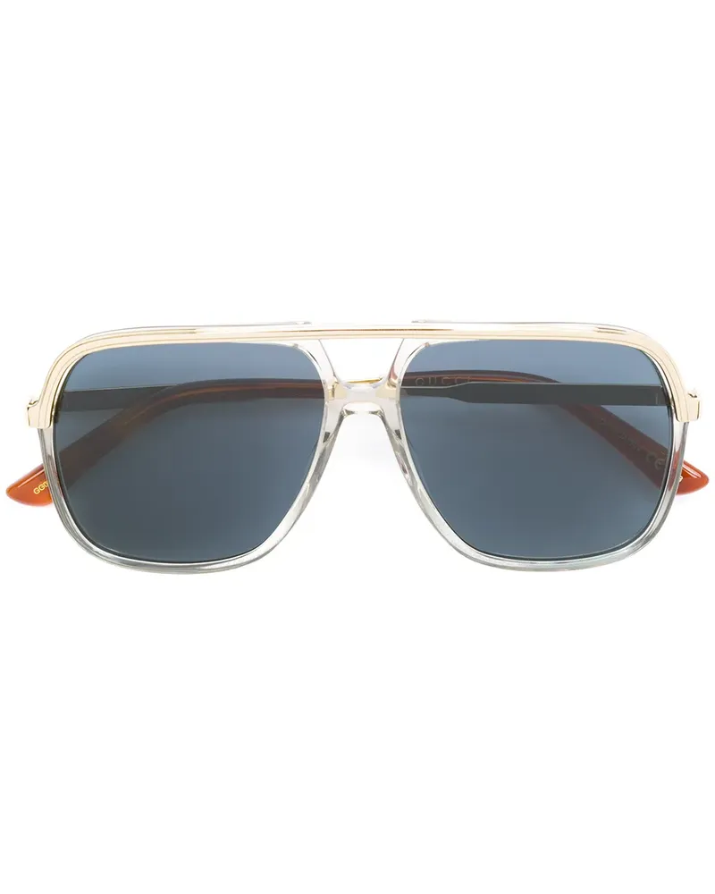 Gucci Pilotenbrille mit eckigen Gläsern - Metallic Metallic