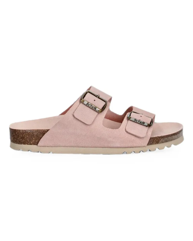Scholl buckle-fastening double-strap slides - Rosa Rosa