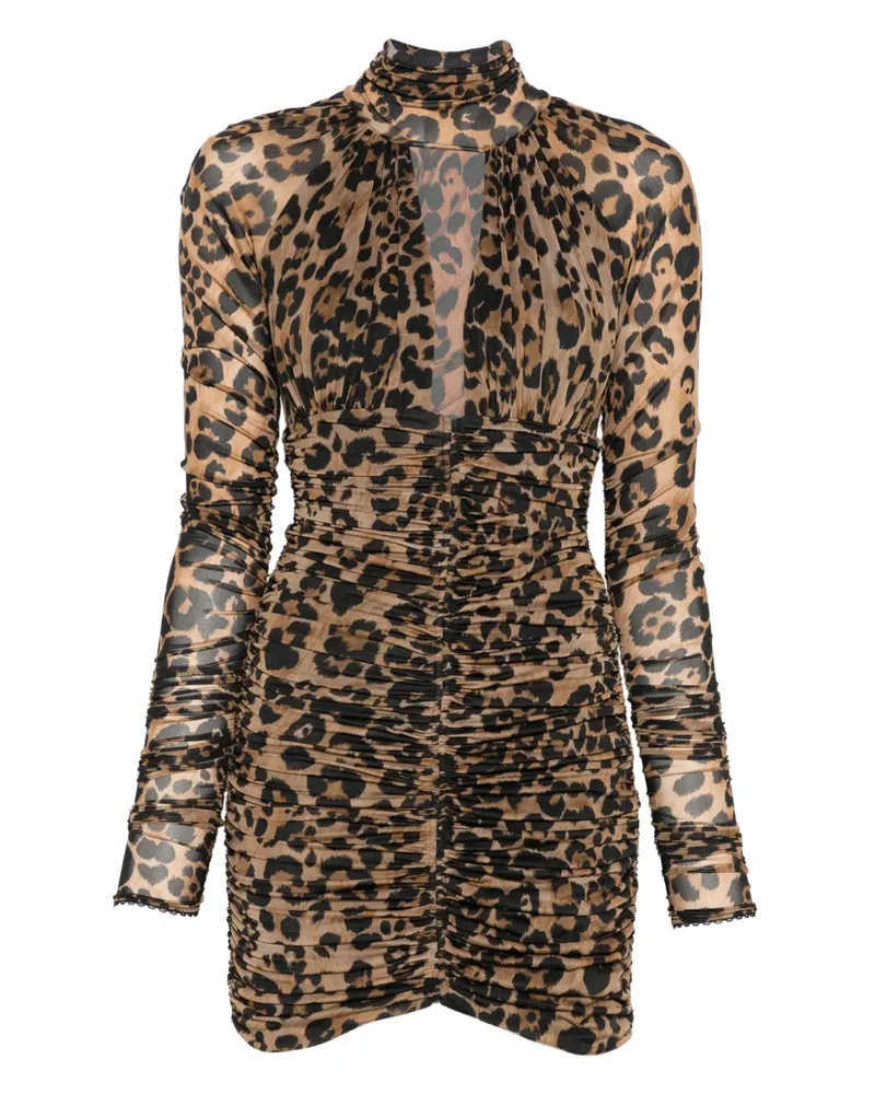 Blumarine Kleid mit Leoparden-Print - Braun Braun